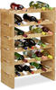 Weinregal stapelbar, Bambus Flaschenhalter für 36 Flaschen Wein, erweiterbarer