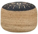Handgefertigter Sitzpuff Blau 45 X 30 Cm Jute Vidaxl