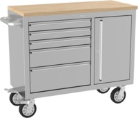 G&uuml;de Werkbank Gw 5/1 Inox Eco Line Werkstattwagen 5xschublade 1xt&uuml;r Edelstahl