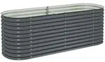 Garten-hochbeet 240 X 80 X 81 Cm Verzinkter Stahl Grau - Vidaxl