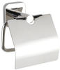 Toilettenpapierhalter mit Deckel Mezzano Edelstahl, WC-Rollenhalter, rostfrei, Silber