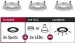 Paulmann 92484 Ebl Choose Einbauring 3er Set 10 W Aluminium (gedreht)