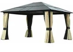 Luxus Pavillon Gartenpavillon Alu Partyzelt Gartenzelt Mit Lichtdurchl&auml;ssigem Pc