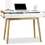 Relaxdays Schreibtisch Mit Schubladen, Nordisches Design Schminktisch,