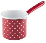 Riess Schnabeltopf Aus Emaille Mit Stiel 10 Cm 0.75 Liter P&uuml;nktchen Rot