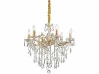Florian - 6 Light Crystal Chandelier Gold Finish, E14 - Ideal Lux