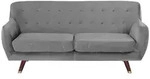Beliani - Sofa Grau Samtstoff 3-sitzer Minimalistisch Retro Wohnzimmer