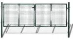 Zauntor Stahl 306 X 100 Cm Gr&uuml;n Vidaxl