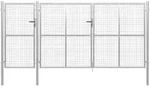 Vidaxl - Gartentor Stahl 400 X 150 Cm Silbern