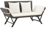 Gartenbank Mit Auflagen 176 Cm Braun Poly Rattan - Vidaxl