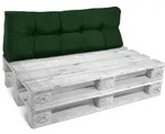 Palettenkissen R&uuml;ckenkissen Style 1 Teilig Dunkelgr&uuml;n, 120x40x10/20 Cm - Beautissu