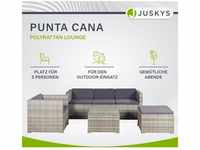Polyrattan Lounge Punta Cana l – Sitzgruppe für 4-5 Personen – Grau-meliert –