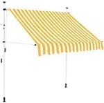 Einziehbare Markise Handbetrieben 200 Cm Orange/wei&szlig; Gestreift Vidaxl