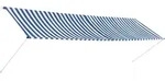 Einziehbare Markise 400 X 150 Cm Blau Und Wei&szlig; - Vidaxl