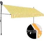 Vidaxl - Einziehbare Markise Handbetrieben Mit Led 400 Cm Wei&szlig; Orange