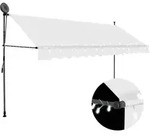 Vidaxl Manual Retractable Awning With Led 400 Cm Cream