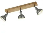 Trio - Holzbalken Deckenstrahler Delhi Silber Antik 3-flammig, Breite 58cm