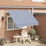 Vidaxl - Einziehbare Markise Handbetrieben 250 Cm Blau/wei&szlig; Gestreift