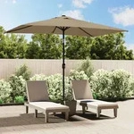 Sonnenschirm Mit Metall-mast 300x200 Cm Taupe Vidaxl