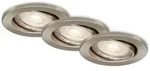 Briloner - Led Einbauleuchten Schwenkbar 3er Set Gu10 5 W Silber Metall &Oslash;8,6 Cm
