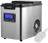 Arebos - Eisw&uuml;rfelmaschine Ice Cube Maker 12 Kg Produktionszeit 24 H 10 Bis15