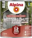Alpina Wetterschutzfarbe Halbdeckend 0,75 L Sturmwolkengrau Holzschutzfarbe