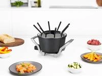 Lgvshopping - Elektro Fondue Schwarz 1,5liter Mit 8 Gabeln, Abnehmbarer Thermostat -