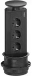 Evoline Port Steckdosenelement Schwarz, 3x Schuko Wippdeckel Schwarz