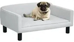 Samtsofa F&uuml;r Kleine Und Mittelgro&szlig;e Hunde, Mit Kissen, Armlehnen Und R&uuml;ckenlehne,