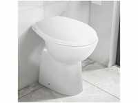 Bonnevie - Hohe Spülrandlose Toilette Soft-Close 7 cm Höher Keramik Weiß