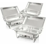 Mahlzeit - Chafing Dish Profi Set 'montpellier', 3x Edelstahl Warmhaltebeh&auml;lter