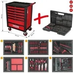 Ks Tools Racingline Schwarz/rot Werkstattwagen Mit 7 Schubladen Und 598