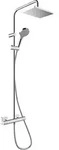 Vernis Shape - Duschset Showepipe 230 Mit Thermostat, Green, Verchromt 26319000 -