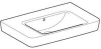 Geberit Renova Plan, Waschtisch Mit Ablagefl&auml;che, 75x48 Cm, Ohne