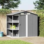 Gartenhaus Mit Regal Grau 205x130x183 Cm Eisen - Vidaxl