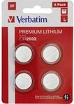 1x4 Verbatim Cr 2032 Lithium Batterie 49533