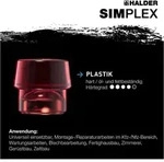 Halder Schlageinsatz F&uuml;r Simplex Schonhammer &Oslash; 60 Mm Plastik Rot 3206.060