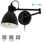 Eglo Wandleuchte San Peri E27 Schwarz Stahl