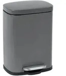 Treteimer Leno Easy-close Grau, Lackierter Stahl, Absenkautomatik, 5 Liter, Grau,