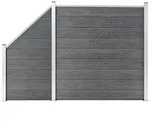 Vidaxl - Wpc Zaun-set 1 Quadrat + 1 Schr&auml;ge 273x186 Cm Grau
