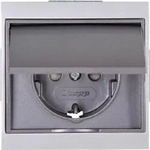 Kopp - Schutzkontakt-steckdose Mit Deckel Malta Silber-anthrazit, 911550081