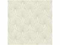 20er Jahre Tapete weiß silber Elegante Vliestapete mit Ornament Muster Edle Art