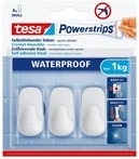 Tesa Haken Kleiderb&uuml;gel, Wasserfest, Selbstklebend, Klein, Bis 1 Kg, Wei&szlig;, 3 St&uuml;ck