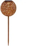 Led Solar Steck Lampe Dekor Geflecht Kugel Erdspie&szlig; Garten Au&szlig;en Leuchte Rostfarben