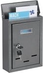 Relaxdays - Briefkasten Mit Namensschild, Aus Metall, Mit 2 Schl&uuml;sseln, Postkasten