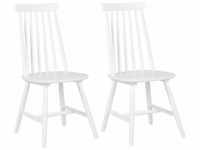 Stuhl Holz Weiß 2er Set im Landhausstil Holzstühle - Weiß
