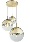 Pendelleuchte Varus 3-flammig Mit Glaskugeln Design In Gold & Klarglas, &Oslash; 51cm