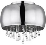 Decken Lampe Leuchte Metall Chrom Glas Kristalle Klar Wohn Ess Zimmer K&uuml;che
