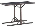 Gartentisch Braun 110&times;53&times;72 Cm Glas Und Poly Rattan Vidaxl
