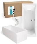Calmwaters&reg; Rechteck Badewanne Komplettset 180x80 Cm Mit Wannentr&auml;ger &